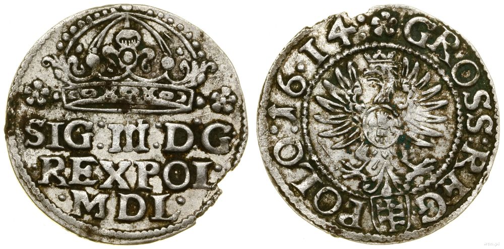 Polska, grosz, 1614