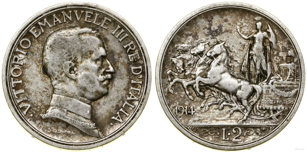Włochy, 2 liry, 1914 R