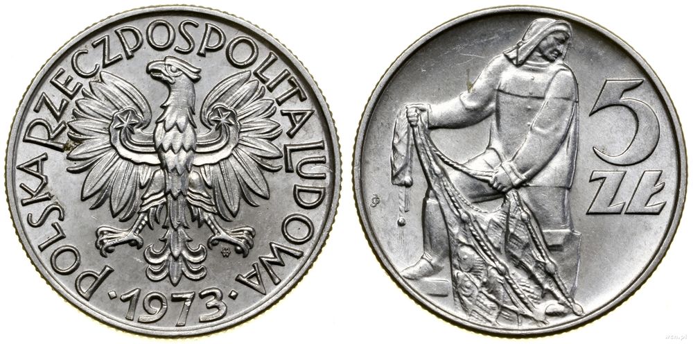 Polska, 5 złotych, 1973