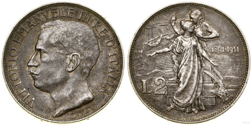 Włochy, 2 liry, 1911 R