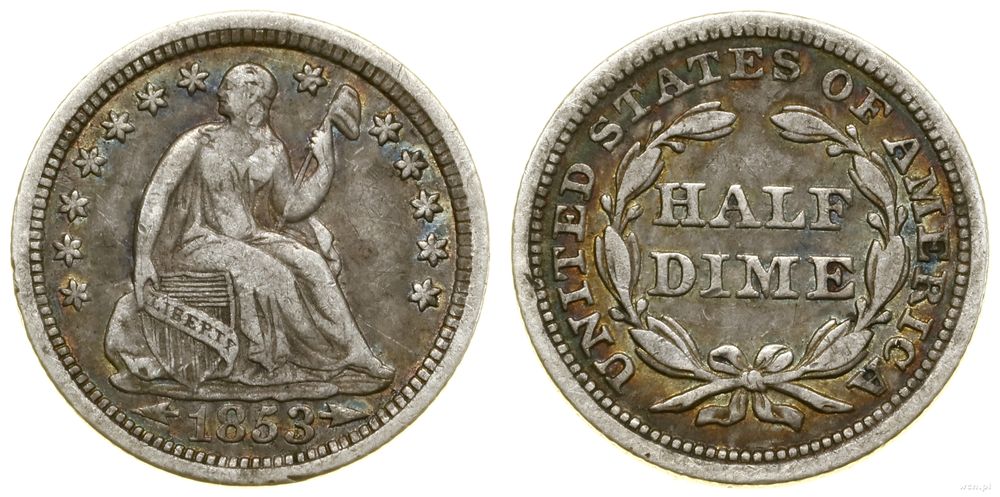 Stany Zjednoczone Ameryki (USA), 1/2 dime (5 centów), 1853
