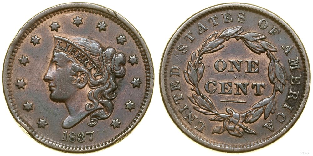 Stany Zjednoczone Ameryki (USA), 1 cent, 1837