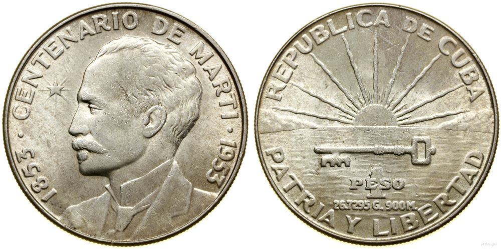 Kuba, 1 peso, 1953