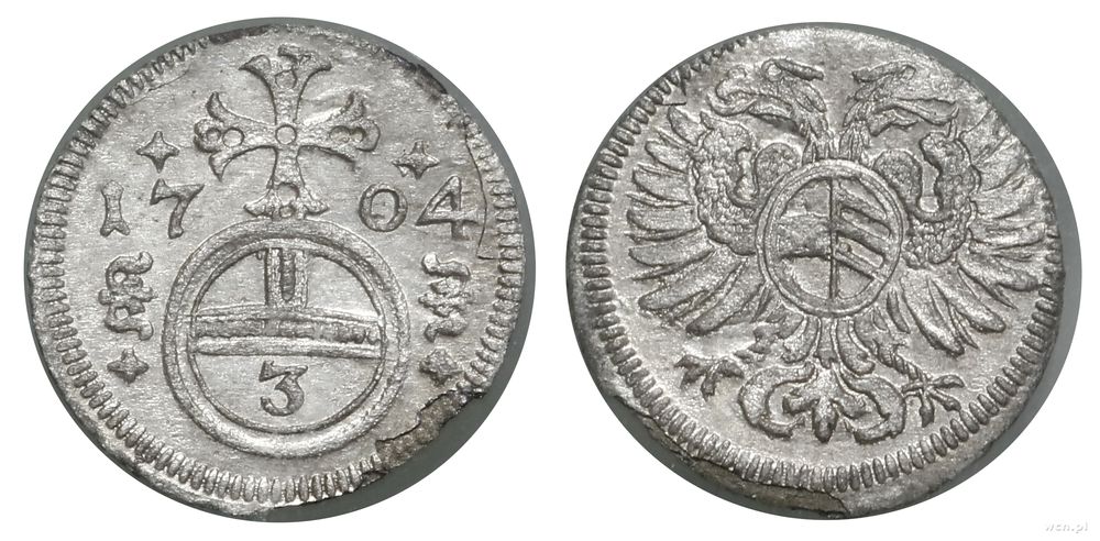 Śląsk, greszel (3 fenigi), 1704