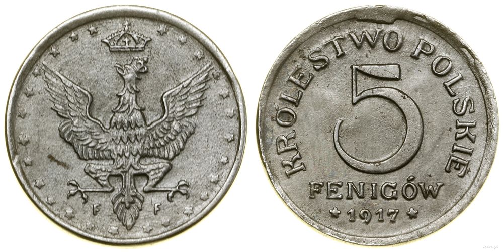 Polska, 5 fenigów, 1917 F