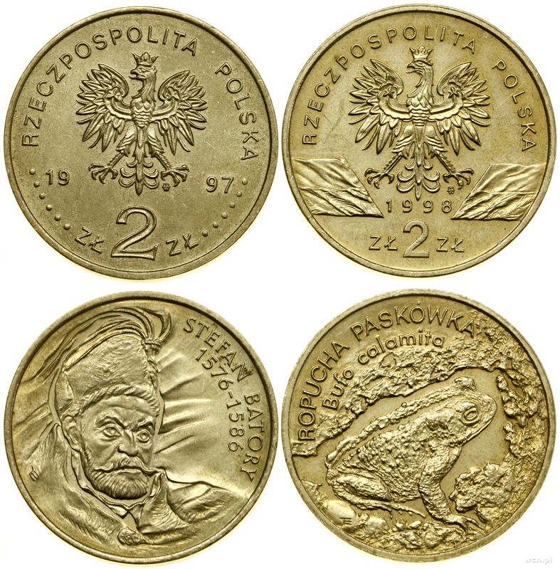 Polska, zestaw: 2 x 2 złote, 1997 i 1998