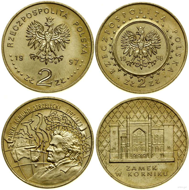 Polska, zestaw: 2 x 2 złote, 1997 i 1998