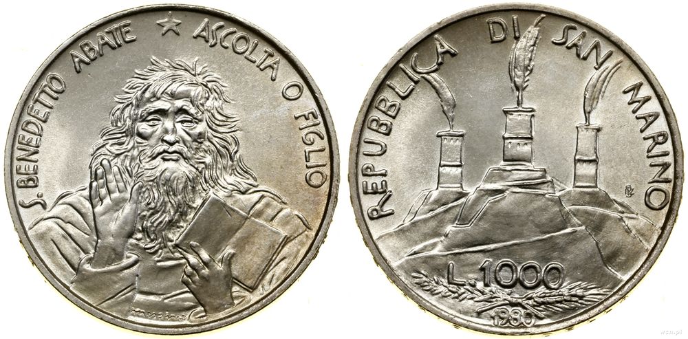San Marino, 1.000 lirów, 1980