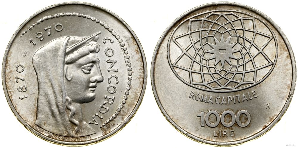Włochy, 1.000 lirów, 1970