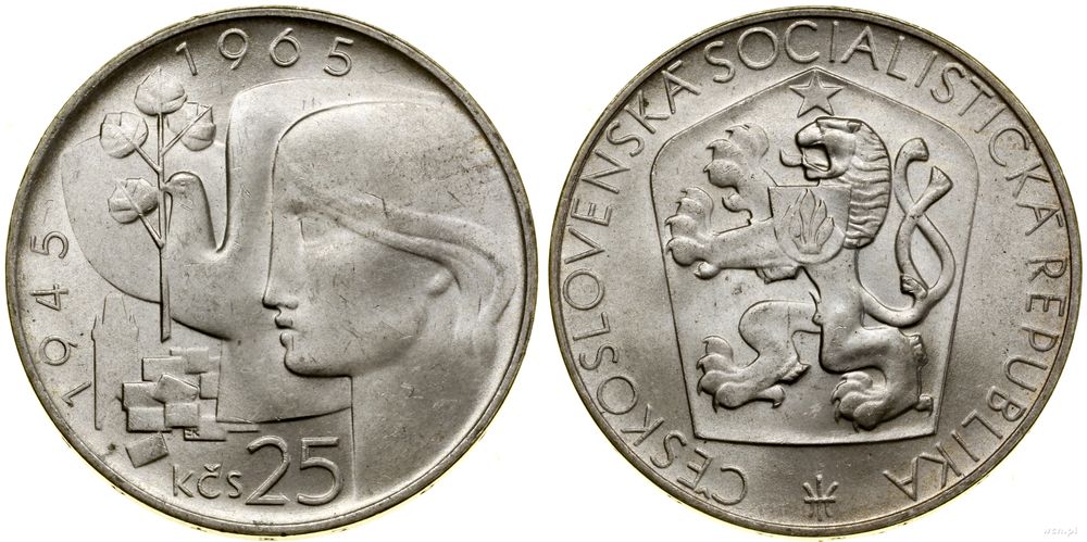 Czechosłowacja, 25 koron, 1965