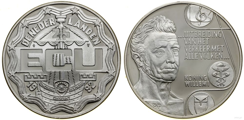 Niderlandy, 25 ecu, 1992