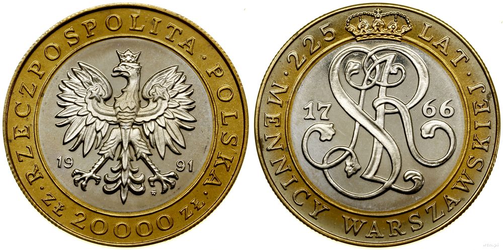 Polska, 20.000 złotych, 1991