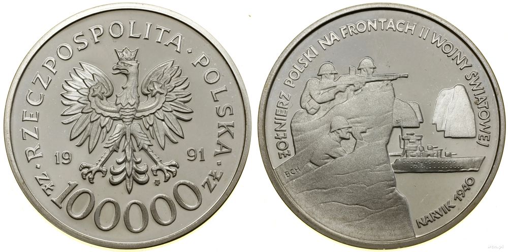 Polska, 100.000 złotych, 1991