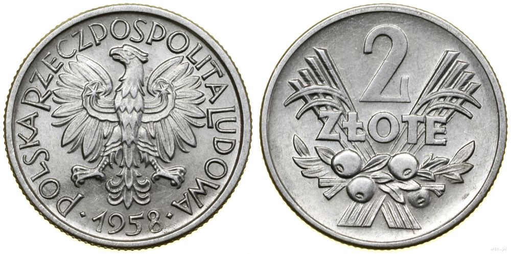 Polska, 2 złote, 1958