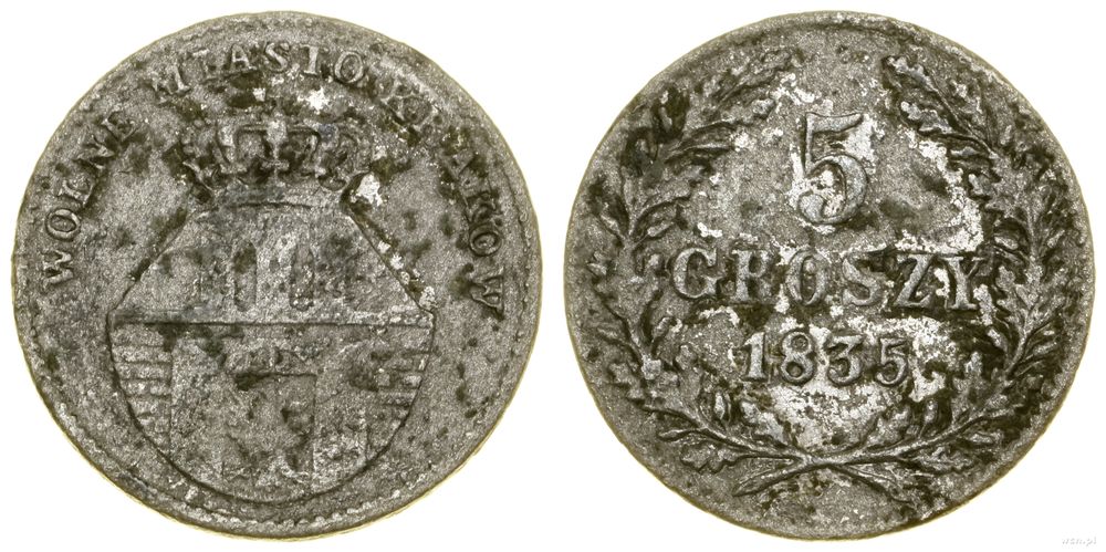 Polska, 5 groszy, 1835