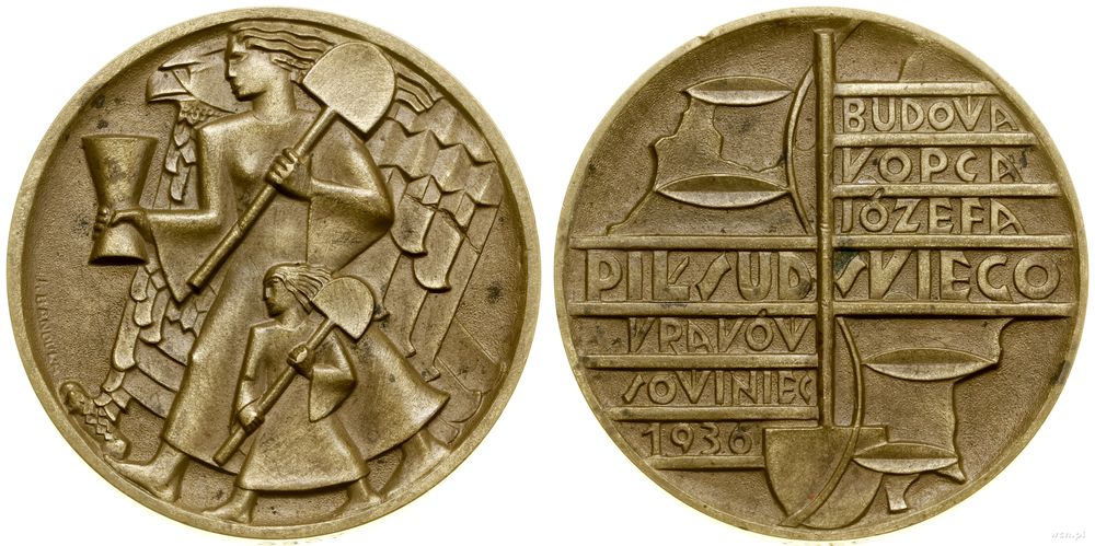 Polska, medal na pamiątkę budowy Kopca Józefa Piłsudskiego, 1936