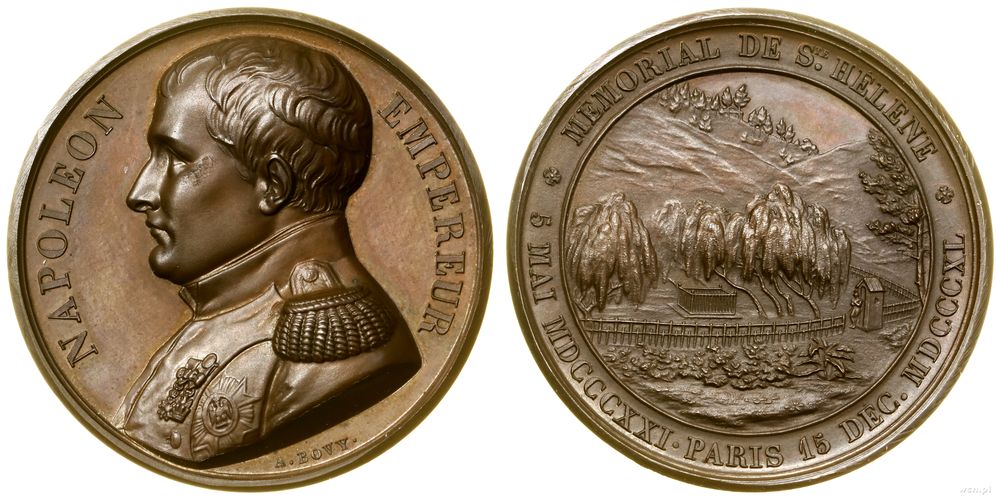 Francja, medal wybity na pamiątkę śmierci i ponownego pochówku szczątków Napoleona w Paryżu, 1840