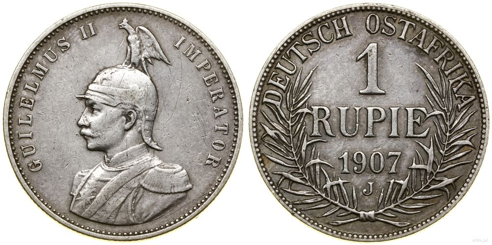 Niemcy, 1 rupia, 1907 J