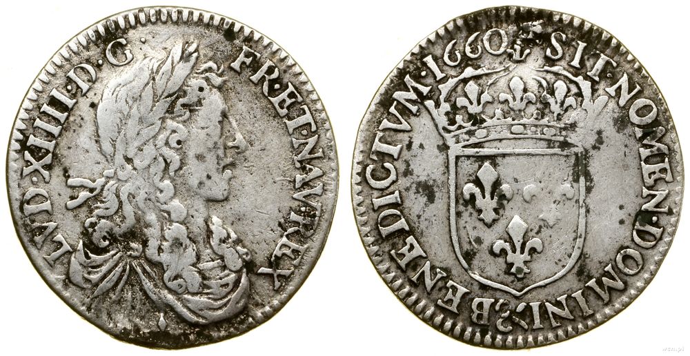 Francja, 1/12 ecu au buste juvenile, 1660
