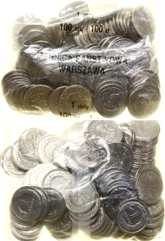 Polska, worek menniczy – 100 x 1 złoty, 1993