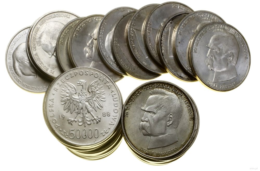 Polska, zestaw 50 x 50.000 złotych, 1988