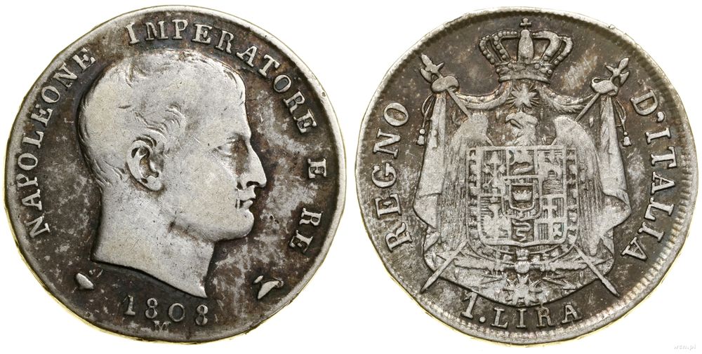Włochy, 1 lir, 1808 M
