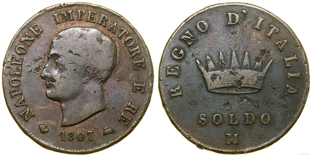 Włochy, 1 soldo, 1807 M