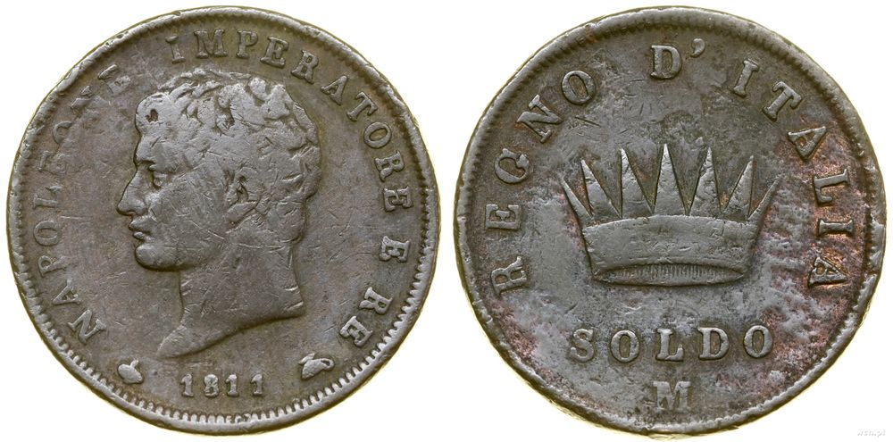 Włochy, 1 soldo, 1811 M