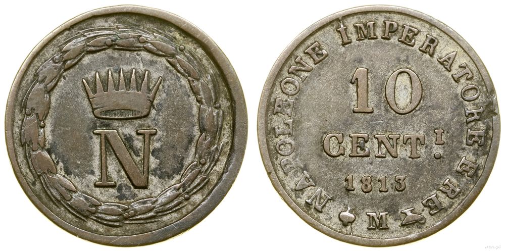 Włochy, 10 centesimi, 1813 M