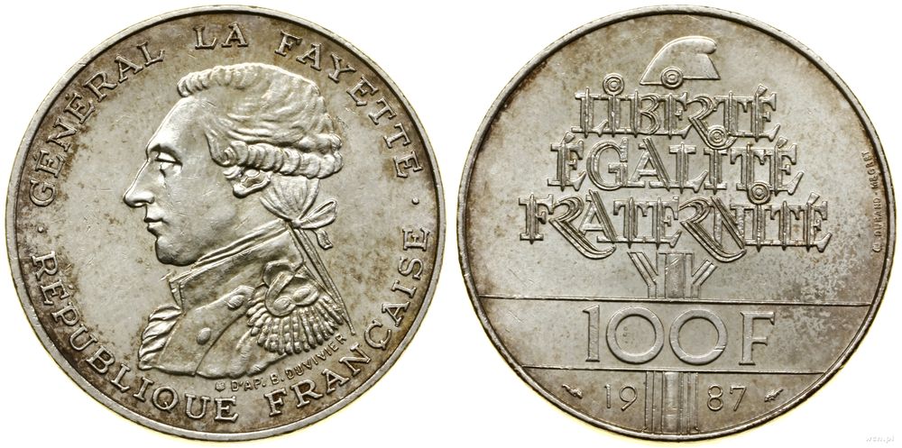 Francja, 100 franków, 1987