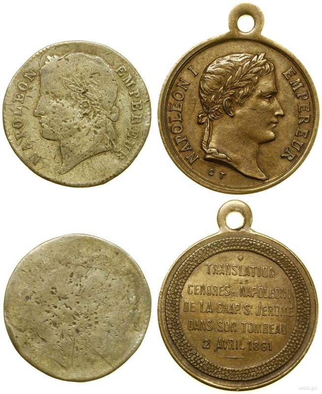 Francja, zestaw medalik i żeton