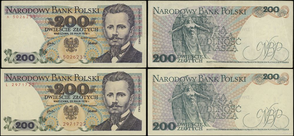 Polska, zestaw: 2 x 200 złotych, 25.05.1976