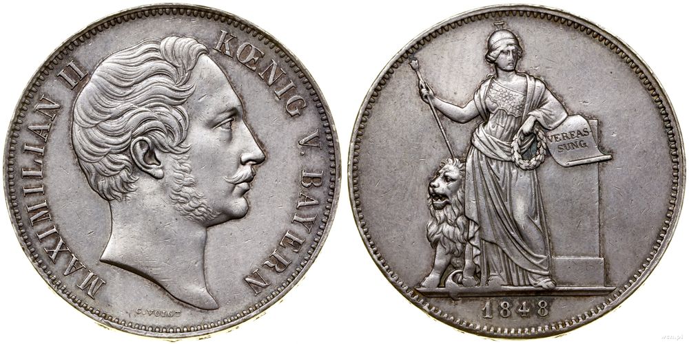 Niemcy, dwutalar = 3 1/2 guldena, 1848
