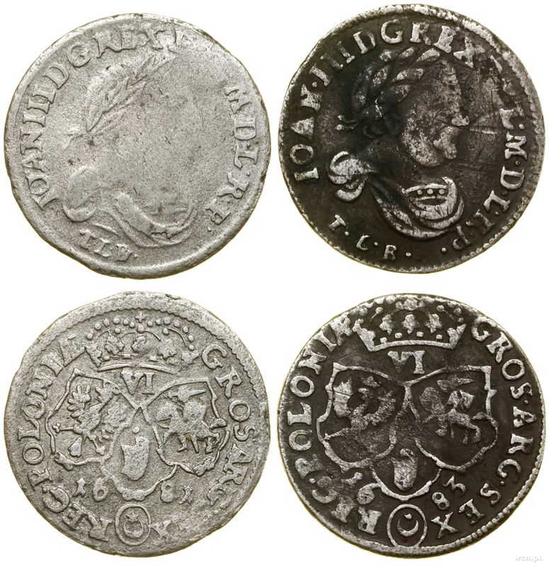 Polska, zestaw: 2 x szóstak, 1681, 1683