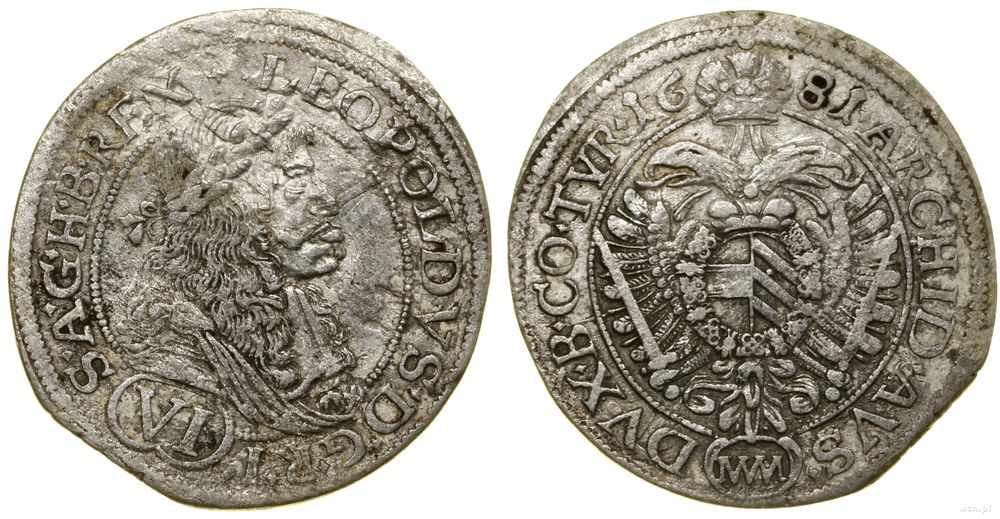 Austria, 6 krajcarów, 1682