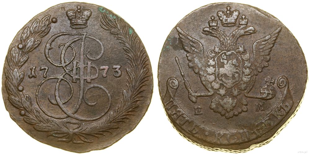 Rosja, 5 kopiejek, 1773 EM