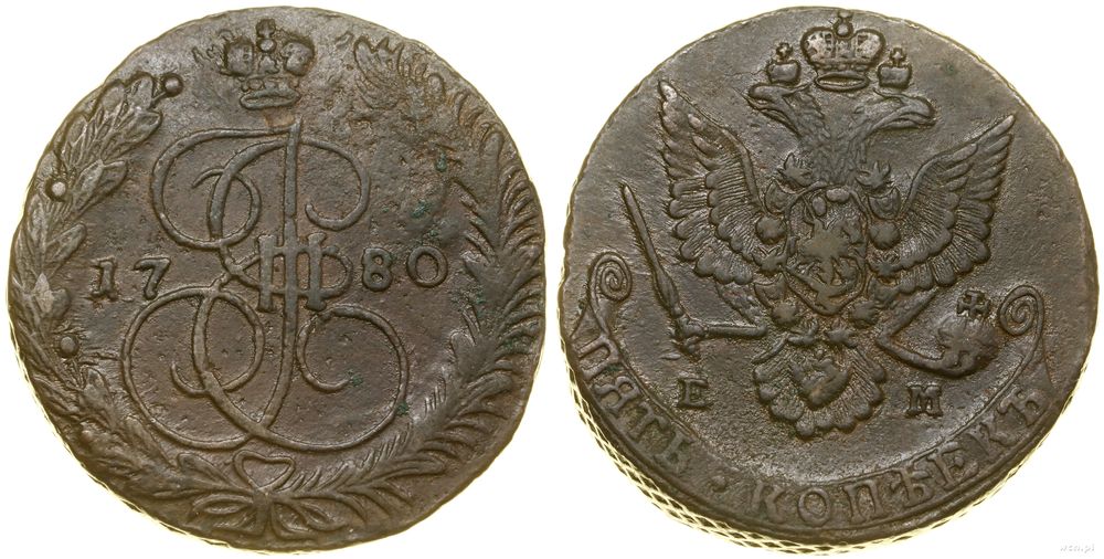 Rosja, 5 kopiejek, 1780 EM
