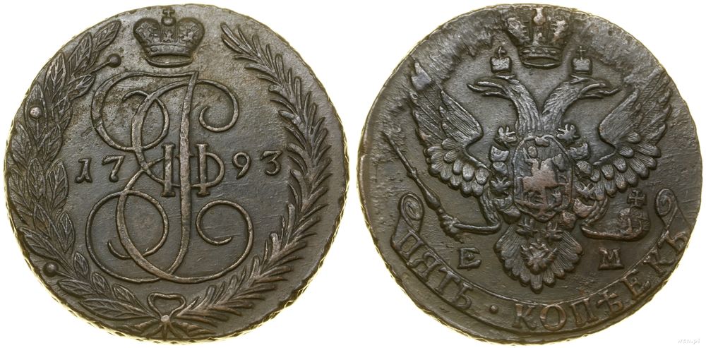 Rosja, 5 kopiejek, 1793 EM