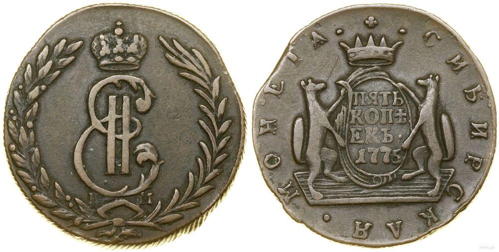 Rosja, 5 kopiejek, 1775 KM