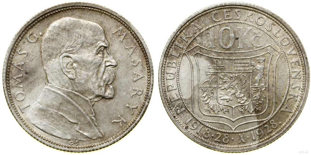 Czechosłowacja, 10 koron, 1928