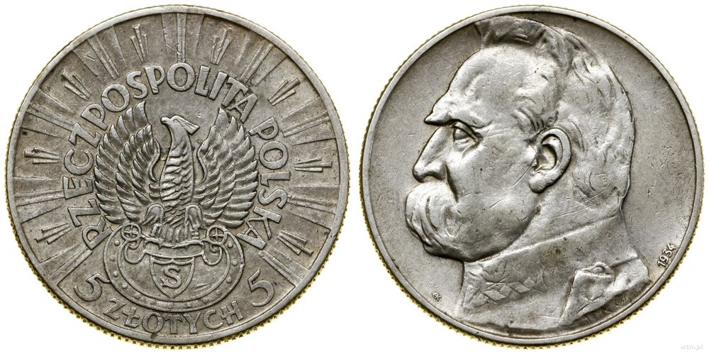 Polska, 5 złotych, 1934 S