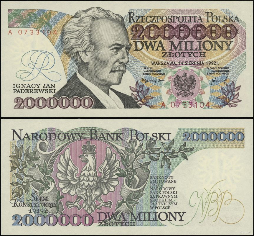 Polska, 2.000.000 złotych, 14.08.1992