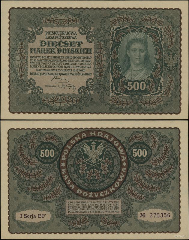 Polska, 500 marek polskich, 23.08.1919