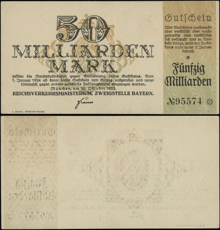 Niemcy, 50 miliardów marek, 26.10.1923