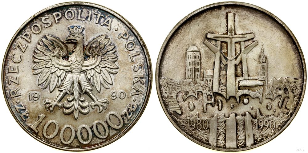 Polska, 100.000 złotych, 1990