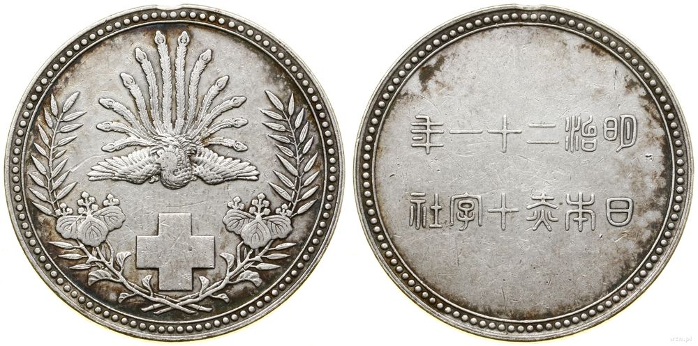 Japonia, medal - Japoński Czerwony Krzyż, rok 21 (AD 1888)