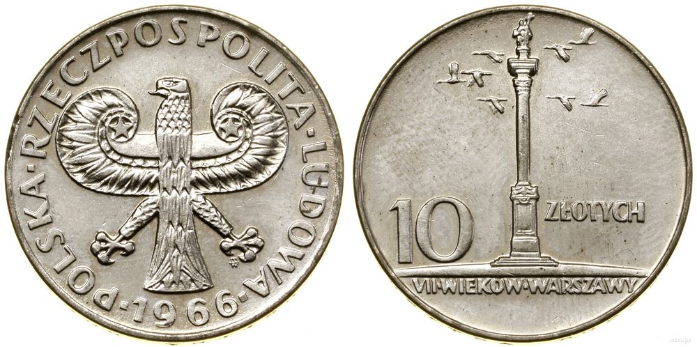 Polska, 10 złotych, 1966