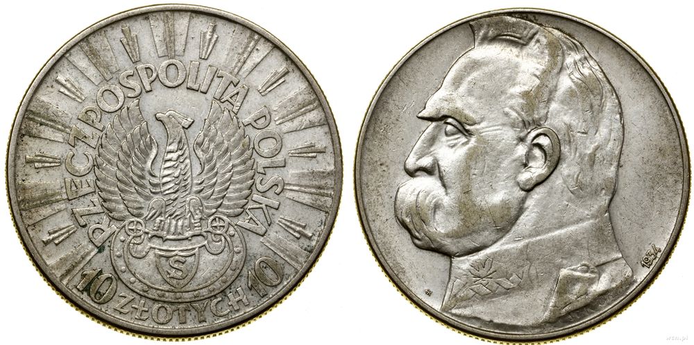 Polska, 10 złotych, 1934 S