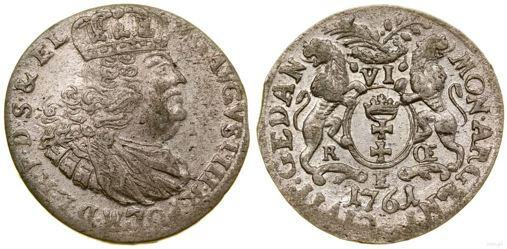Polska, szóstak, 1761