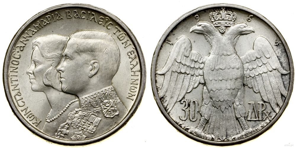 Grecja, 30 drachm, 1964